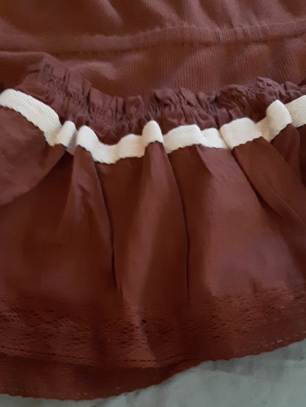 Free People Honey Topaz Ruffled Tank with White Trim New W Tags - Picture 2 of 6